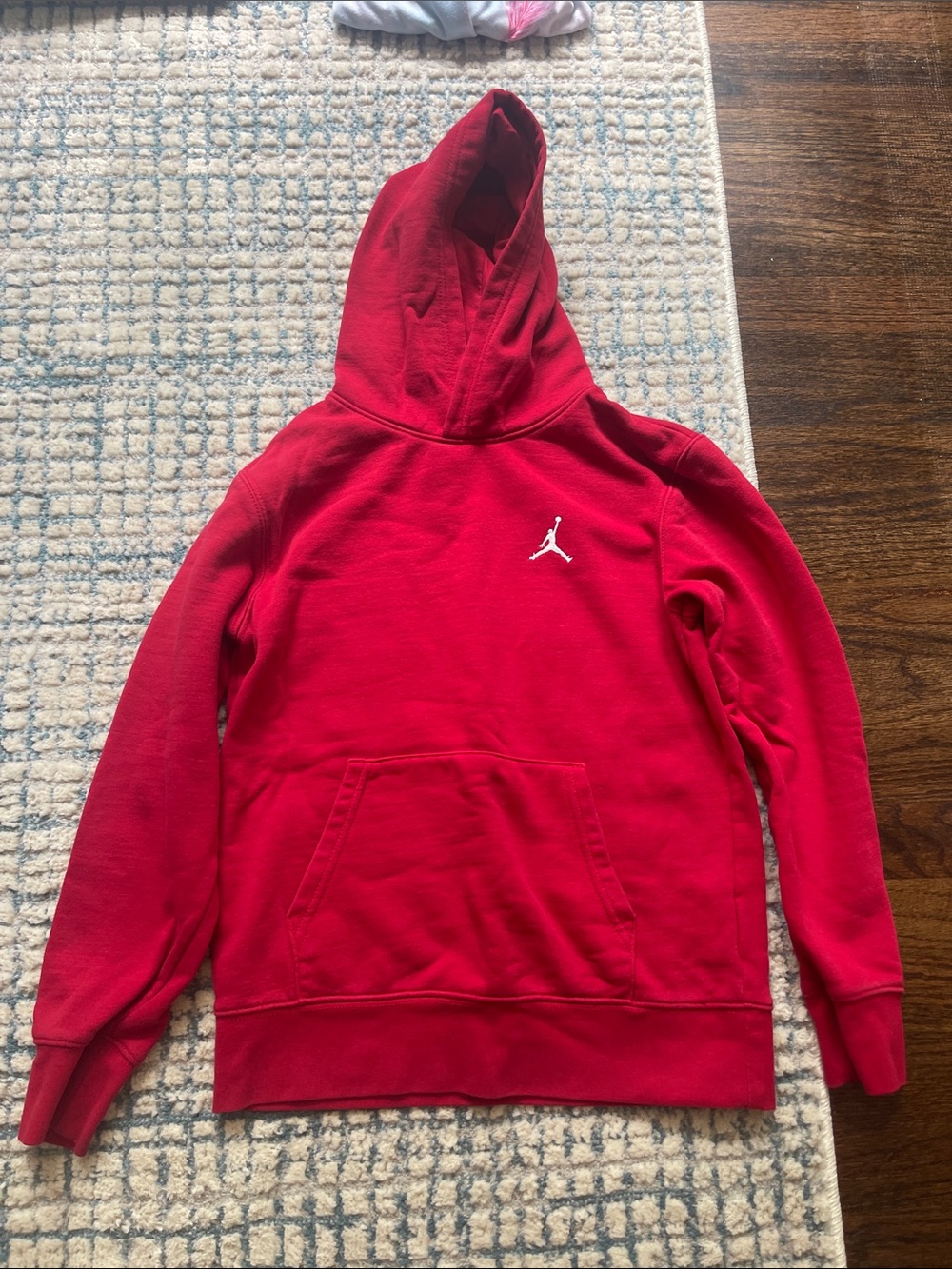 Jordan Red Crewneck Hoodie with White Jumpman